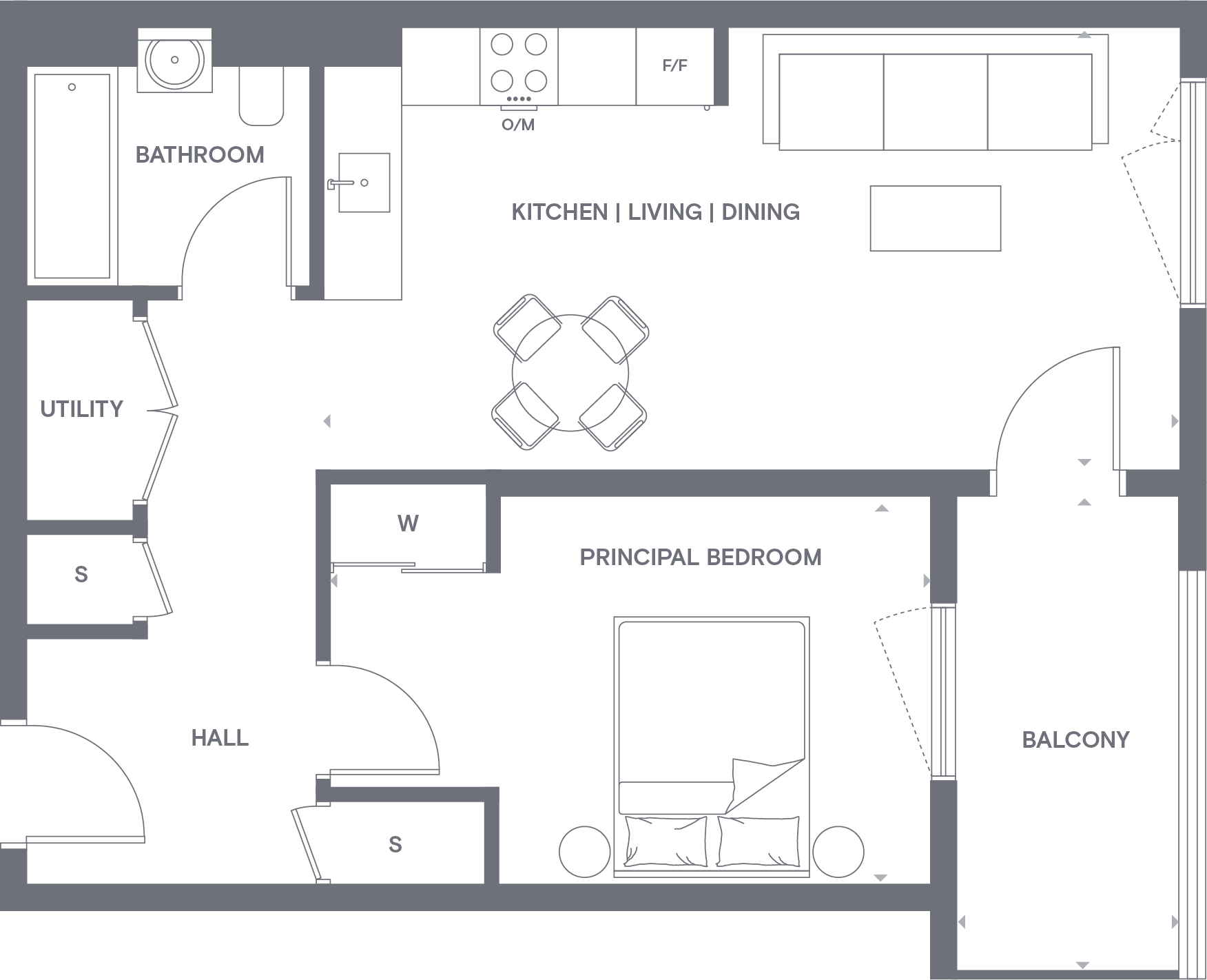 Studio floorplan
