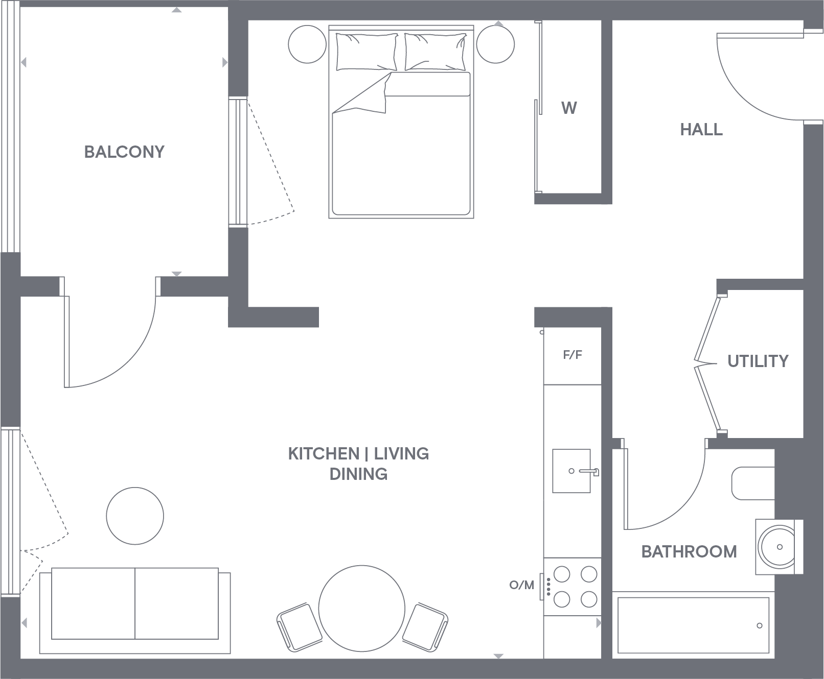 Studio floorplan